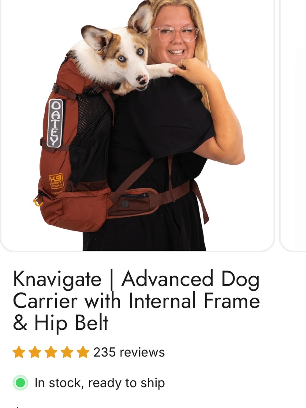K9 Sport Sack Knavigate Dog Backpack Carrier